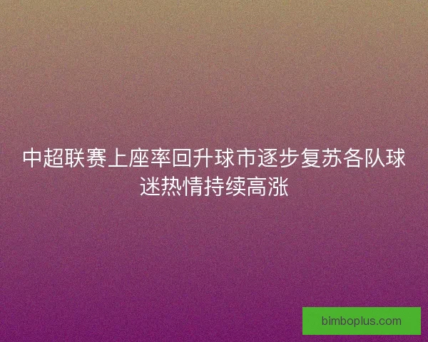 中超联赛上座率回升球市逐步复苏各队球迷热情持续高涨