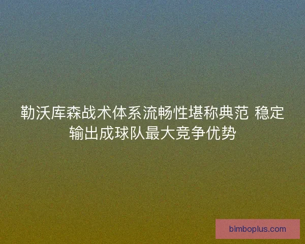 勒沃库森战术体系流畅性堪称典范 稳定输出成球队最大竞争优势